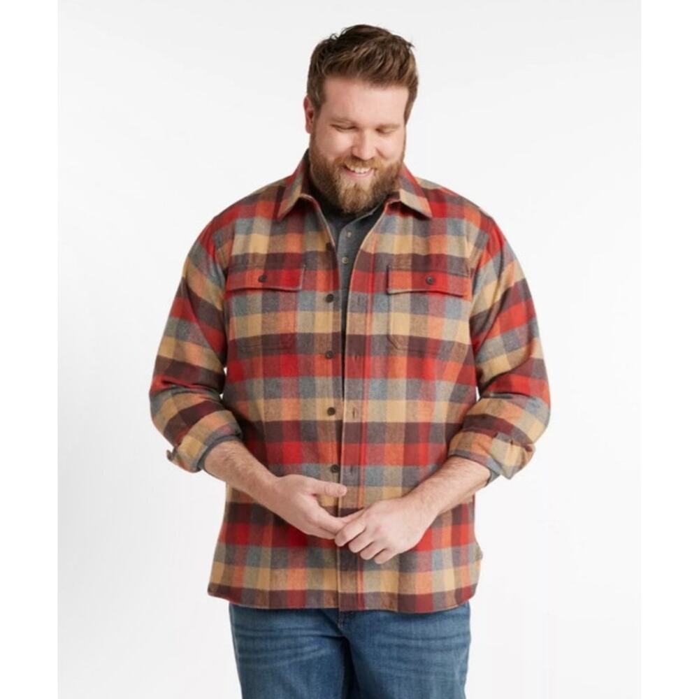 NWOT LL Bean Men's Chamois Shirt Traditional Fit Plaid Flannel XXLT 277982